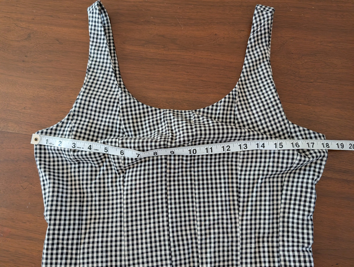 Gingham Plaid Midi Dress -6/S