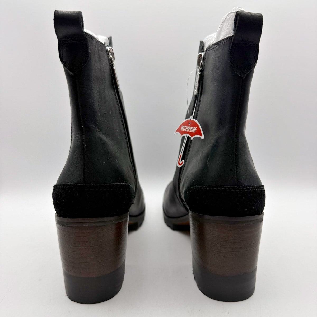 Blondo Womens Rai Ankle Boots Size 8.5 M Black Leather Waterproof NIB