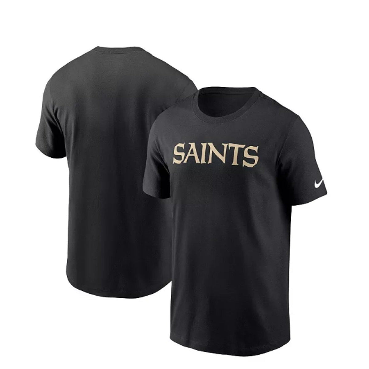 NIKE Mens New Orleans Saints Wordmark Essential Tee Large Black NWT N199-00A