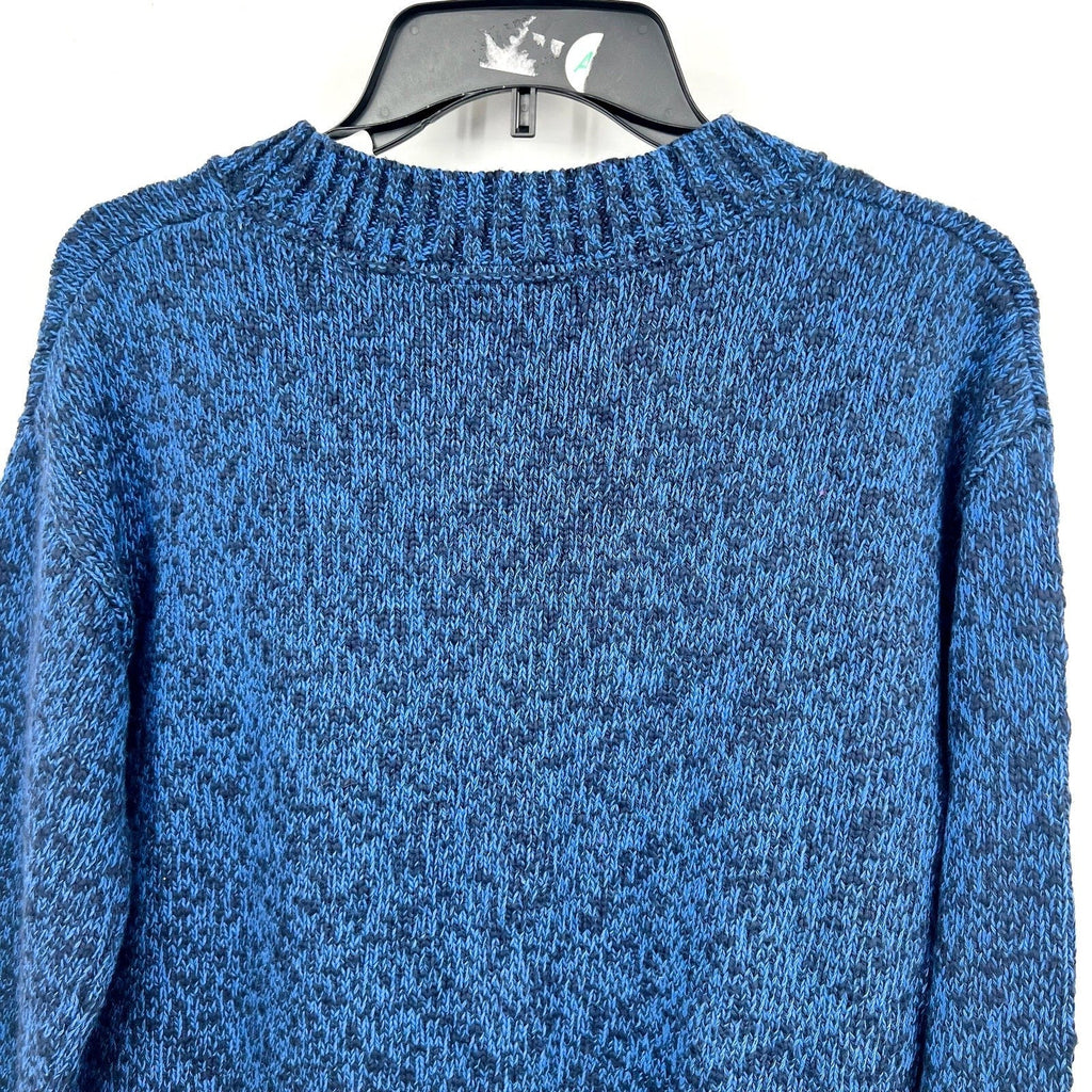 L.L BEAN Women's Cotton Ragg Sweater Medium Classic Navy Blue Crewneck NWT