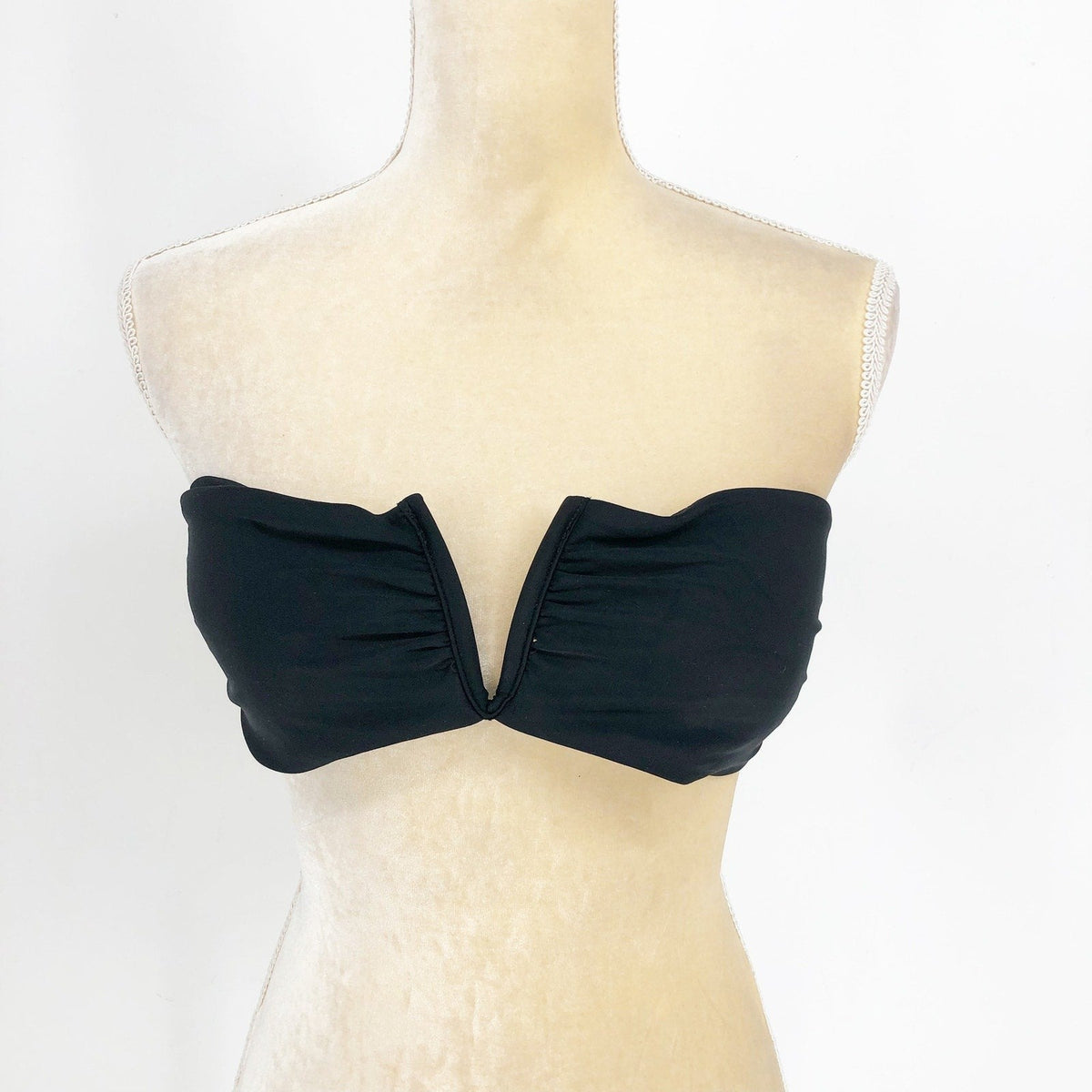 ANDIE SWIM The Scala Bikini Top Size Large Black Bandeau Straplessb