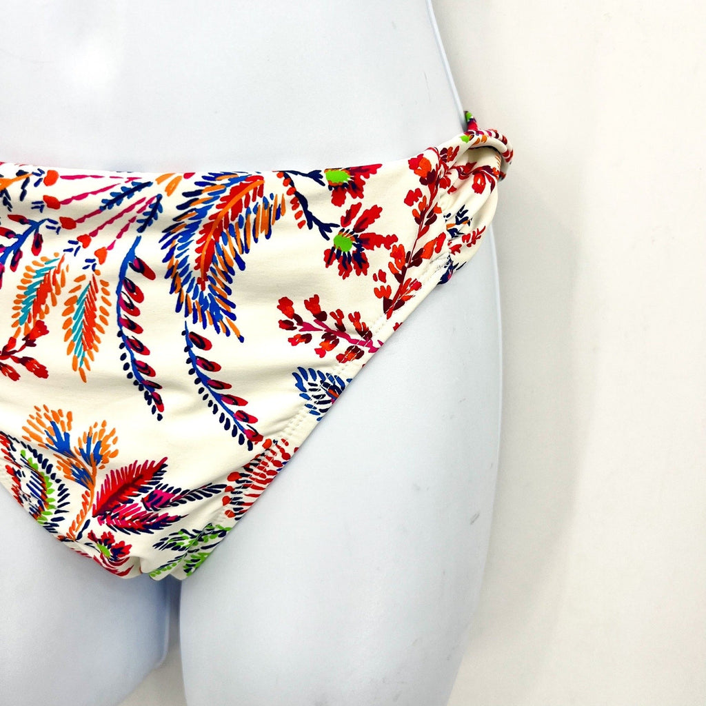 LAUREN RALPH LAUREN Fleurette Hipster Bikini Bottom Size 8 White Twist Side NWT