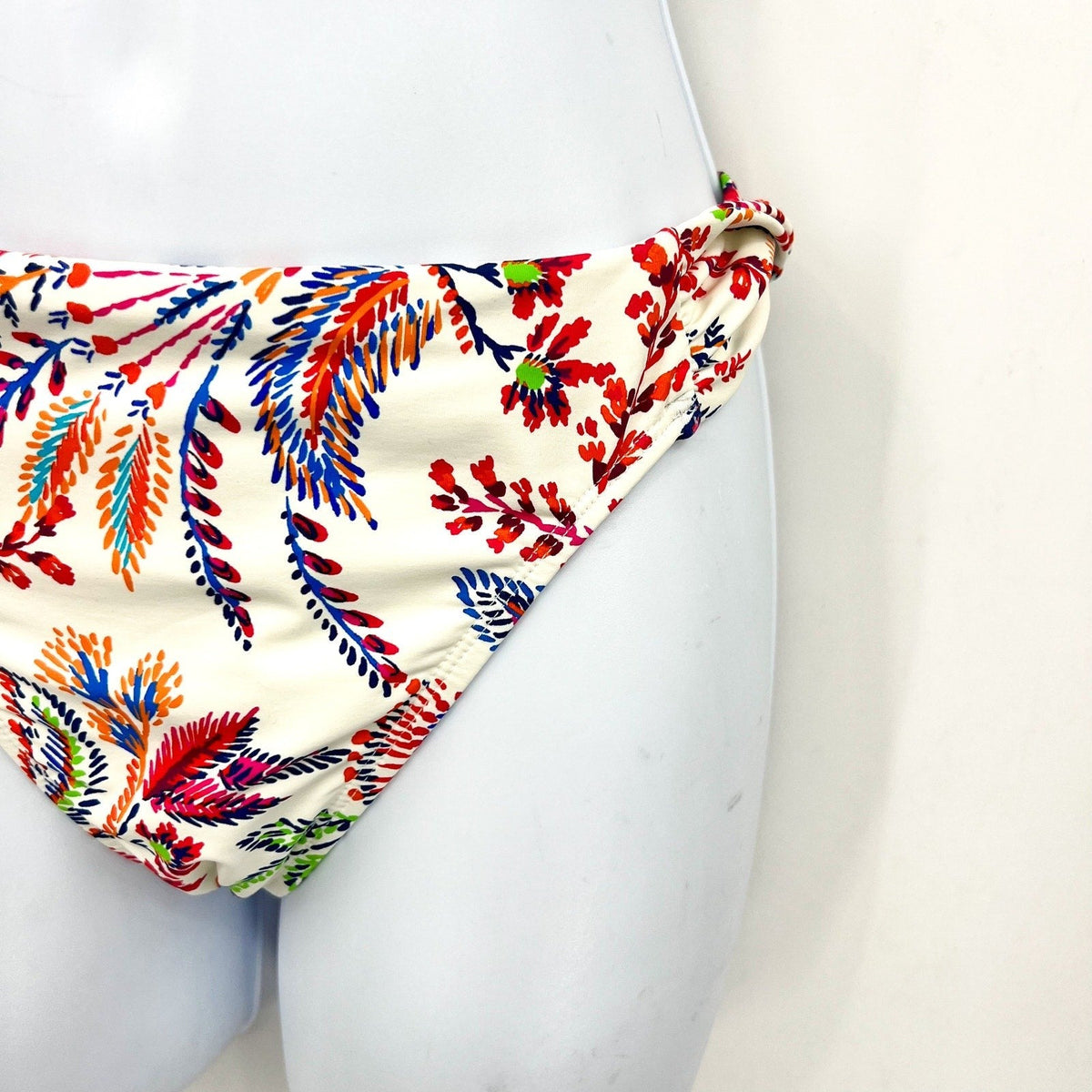 LAUREN RALPH LAUREN Fleurette Hipster Bikini Bottom Size 8 White Twist Side NWT
