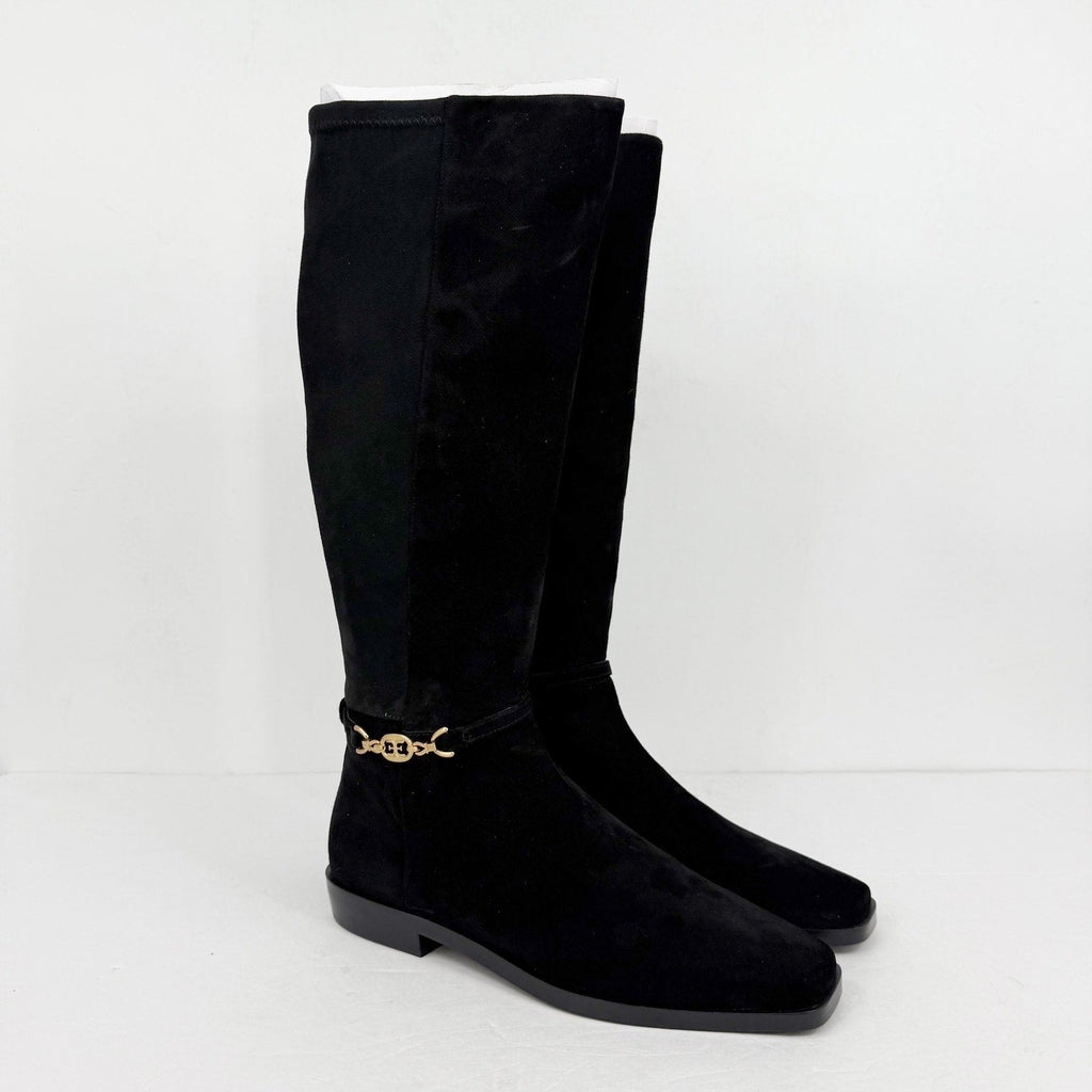 Sam Edelman Womens Clive Knee High Boots Size 10 Black Suede Horsebit Detail NIB