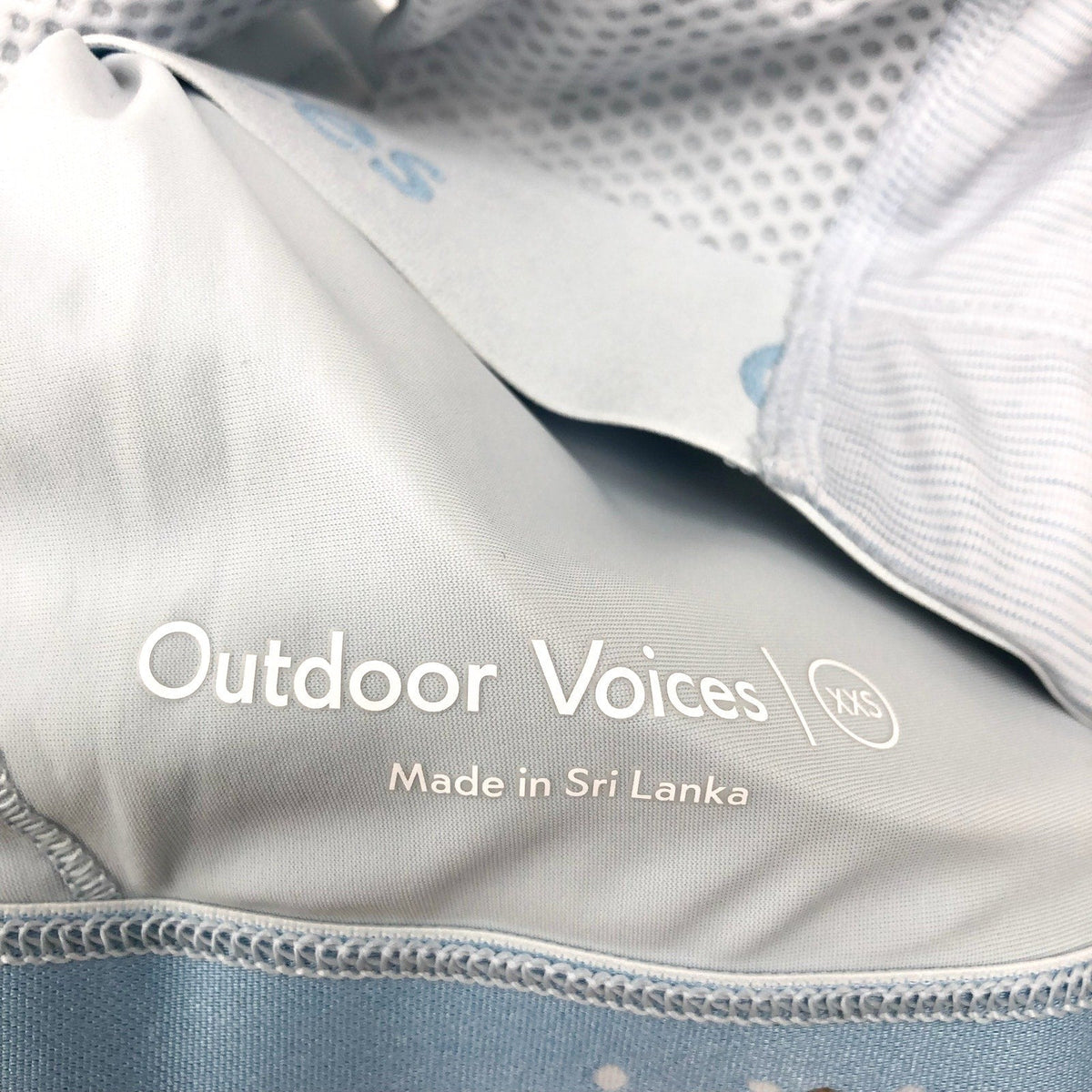 OUTDOOR VOICES Women's Doing Things Sports Bra XXS Light Blue Ice Racerback NWT