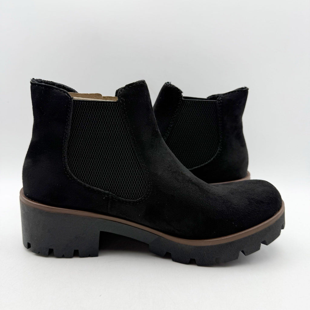 Rieker Womens Amalia 65 Chelsea Ankle Boots EU 40 US 8.5 Black Vegan Suede NIB