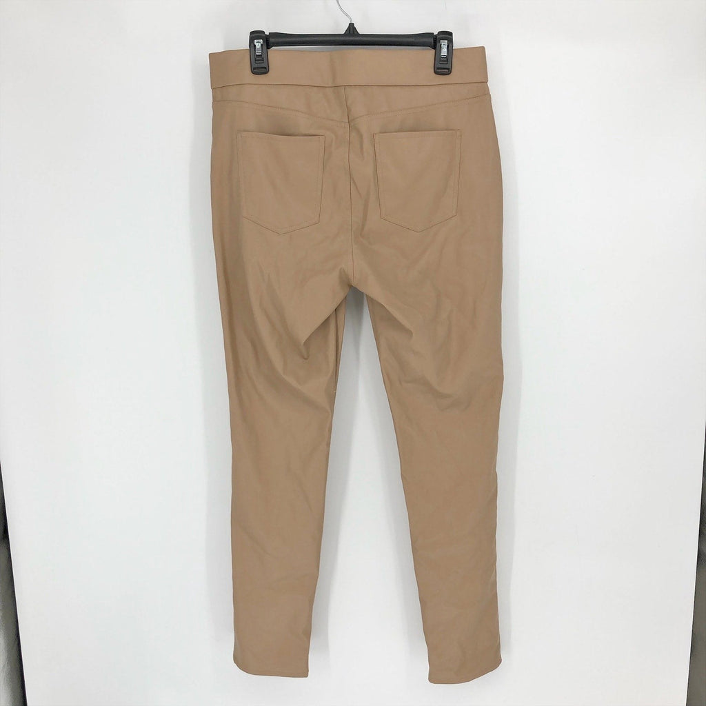 GLORIA VANDERBILT Avery Faux Leather Leggings Size 14 Tan Pull on Skinny NWT