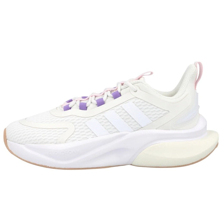 ADIDAS Womens Alphabounce+ Athletic Shoes Size 5.5 White Purple Trainers NWOB