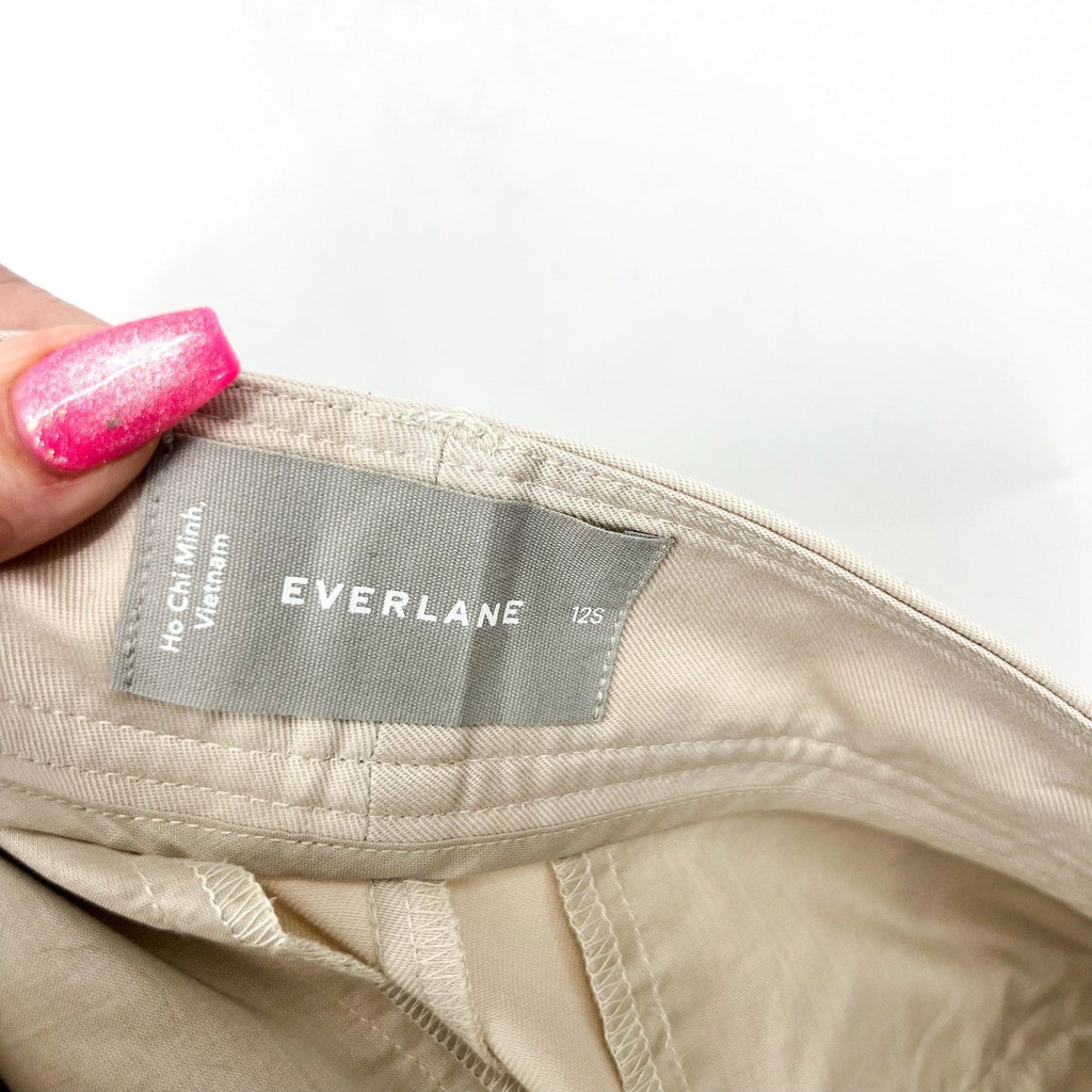 EVERLANE Women's Way High Drape Pants Size 12S Khaki 29" Inseam Sandstone NWT