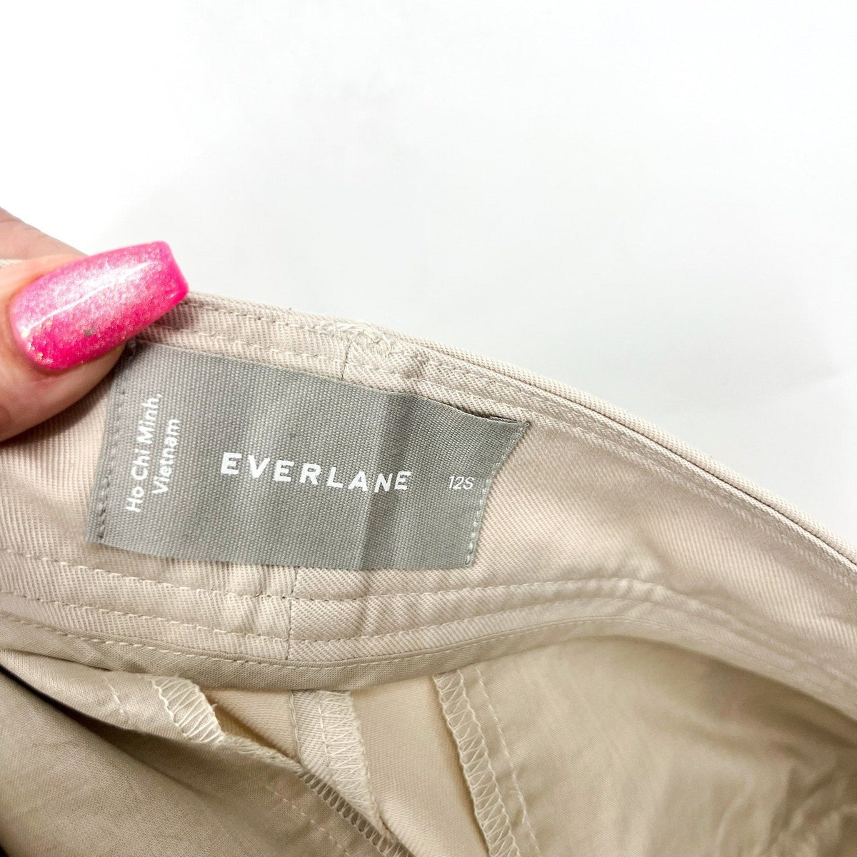 EVERLANE Women's Way High Drape Pants Size 12S Khaki 29" Inseam Sandstone NWT