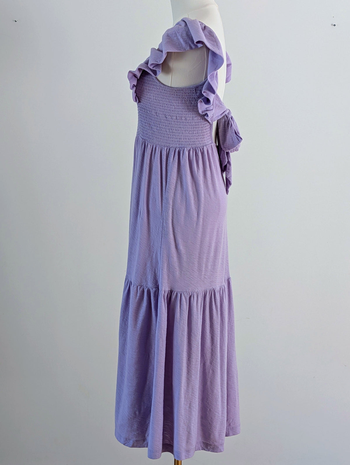 Nation LTD Lavender Pima Cotton Ruffle Tiered Midi Dress - M