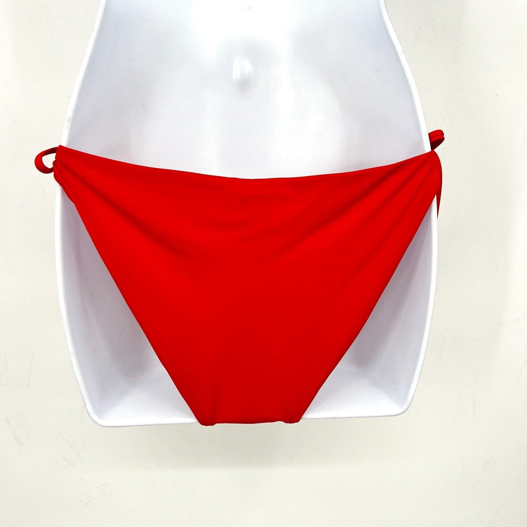 BECCA Women's Side Tie Hipster Bikini Bottom Large Fire Red Color Code NWT