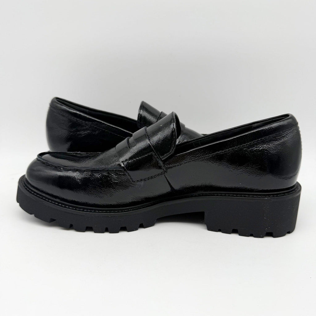 Vagabond Women Kenova Penny Loafers EU 38 US 8 Black Crinkle Leather NIB