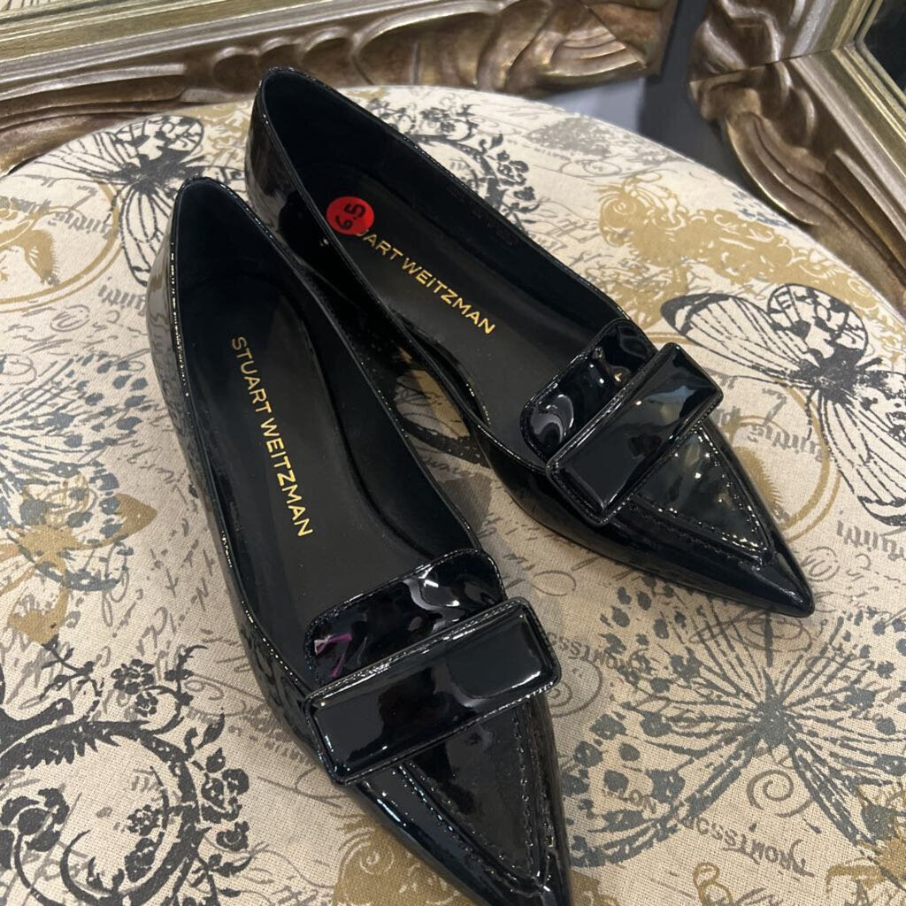 Stuart Weitzman Patent Pointed Toe Loafers SHOES 6.5