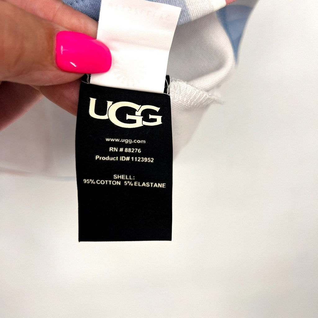 UGG UNISEX Pride Logo Equality Tee XXS Blue Multi Stripe Short Sleeve NWT