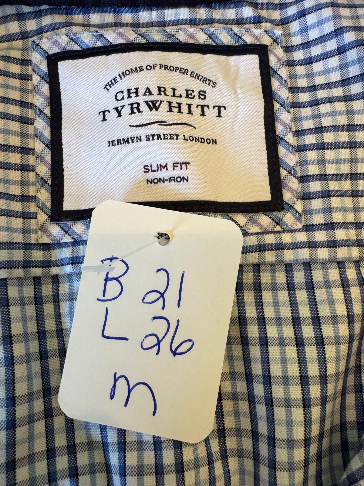 Blue and Yellow - Charles Tyrwhitt - Blue Plaid Long Sleeve - Medium