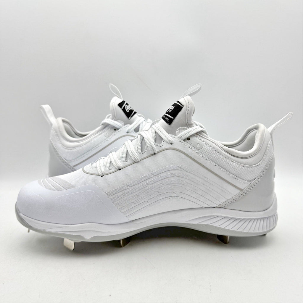 Rawlings Men Bullpen Low Baseball Cleats Size 13 White Gray Metal T4595 NWOB