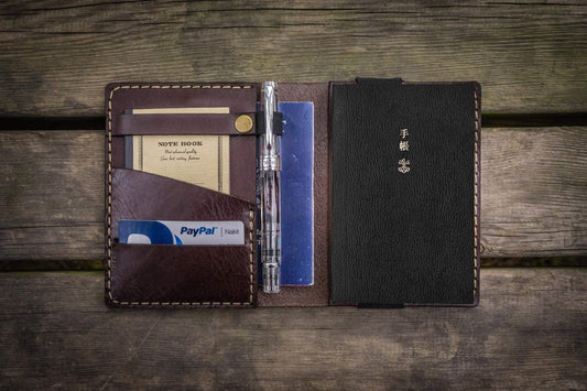 Leather Hobonichi Techo (A6) Planner Cover - Dark Brown