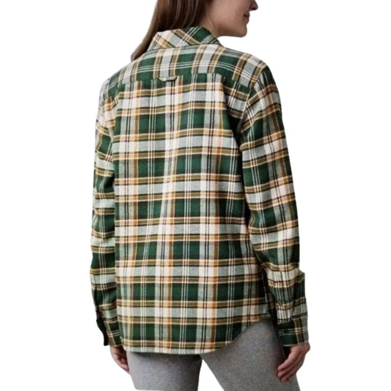 PRANA Women's Golden Canyon Flannel Shirt Medium Soft Pine Green Plaid NWT