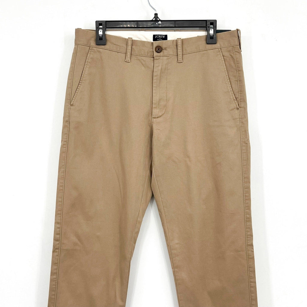 J.CREW Mens Straight-fit Flex Chino Pants 31x32 Khaki Flat Front H3186 NWT