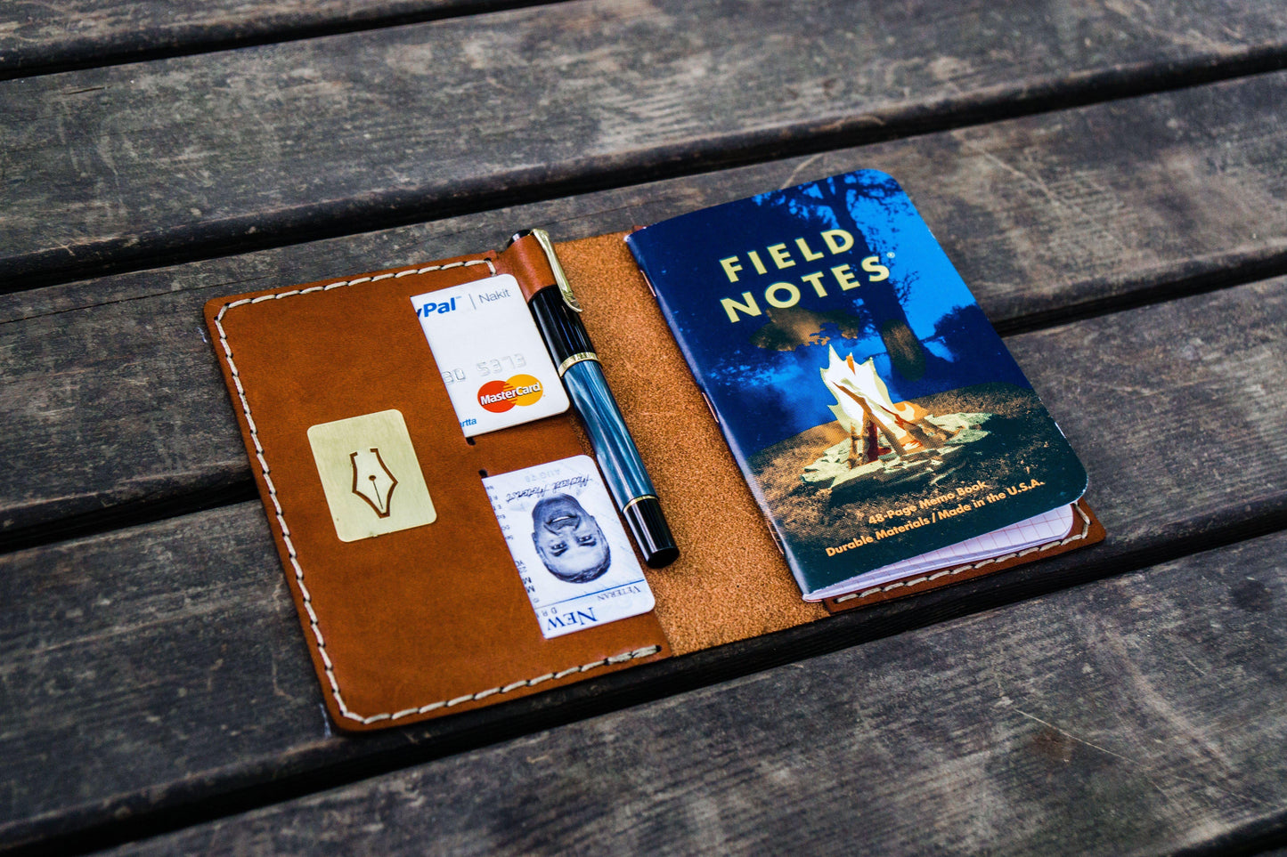 No.33 Personalized Leather Field Notes Cover - Chocolate Brown
