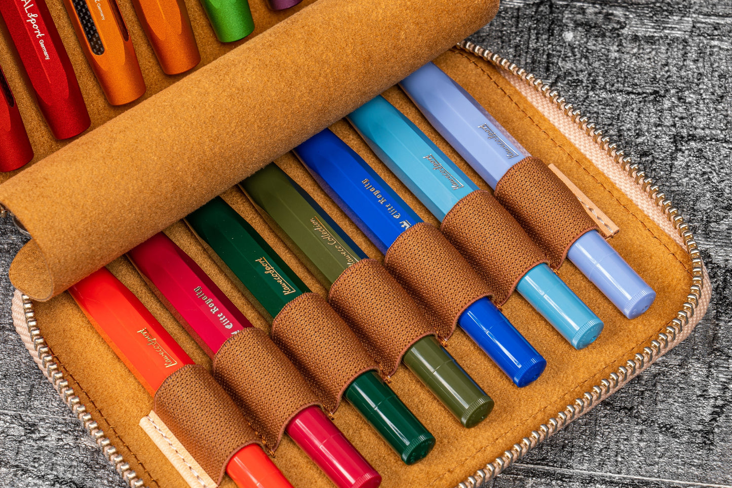 Collector Pen Case for 14 Kaweco Pens - Undyed Leather