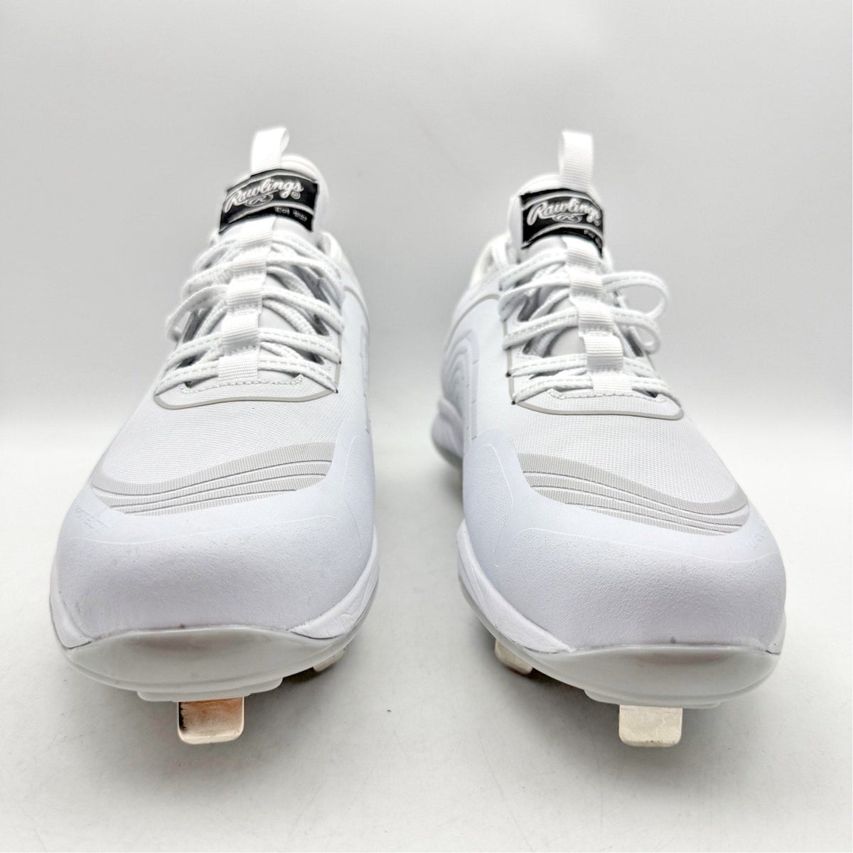 Rawlings Men Bullpen Low Baseball Cleats Size 13 White Gray Metal T4595 NWOB