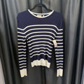 Elie Tahari Striped Ribbed LS SWEATERS M