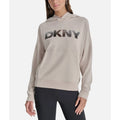 DKNY Women's Sequin Hoodie Medium Taupe Beige Pullover Sweatshirt NWT