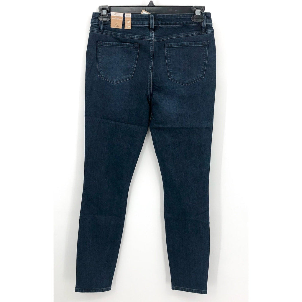 Prana Womens Sienna Skinny Jean 30x30 US 10 Deep Blue Stretch Denim Mid Rise NWT