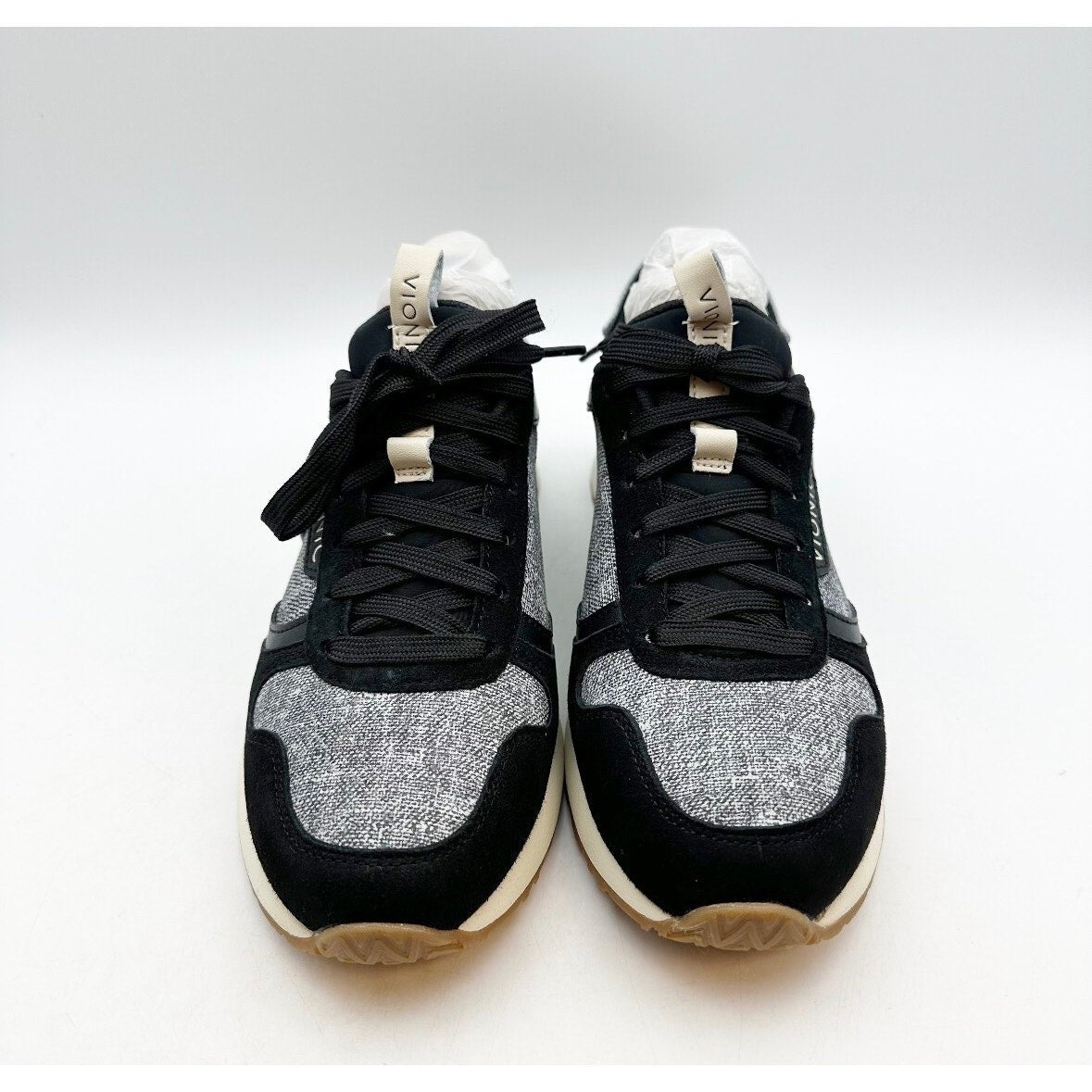 Vionic Womens Monarch Casual Sneakers Size 6 EU 36 Ivory Black Suede NIB