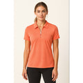 CALLAWAY Womens Golf Polo Shirt Medium Orange Quarter Zip Short Sleeve NWT
