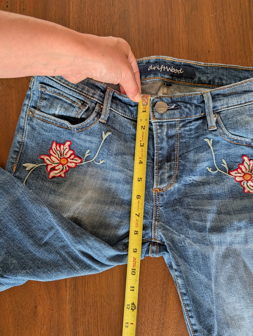 Driftwood Floral Embroidered Straight Leg Jeans - 29
