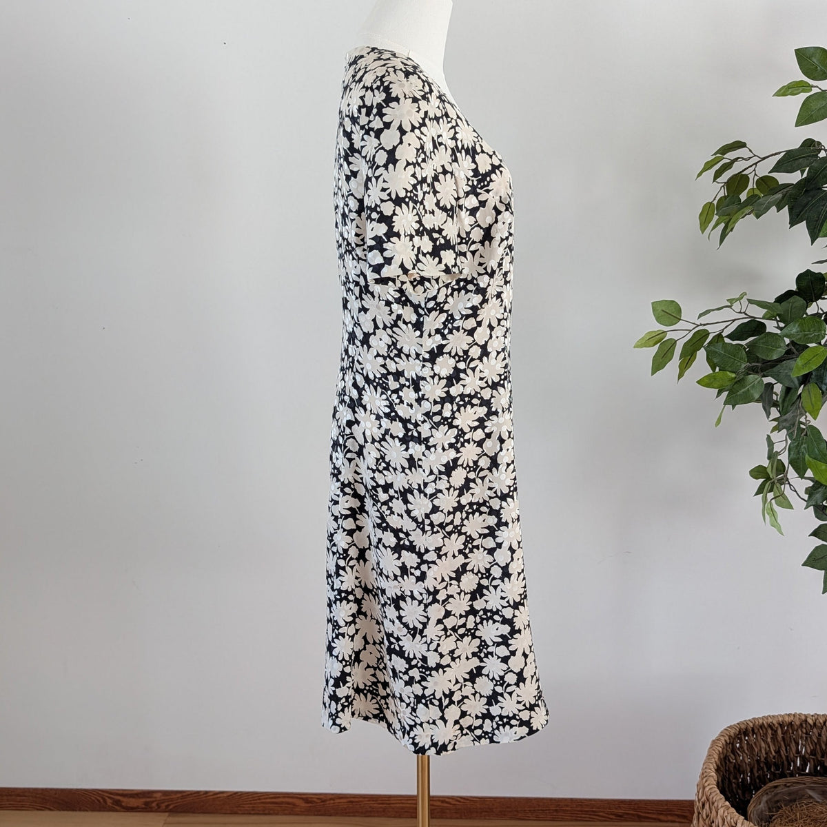 Vintage Silk Floral Dress - 10/M