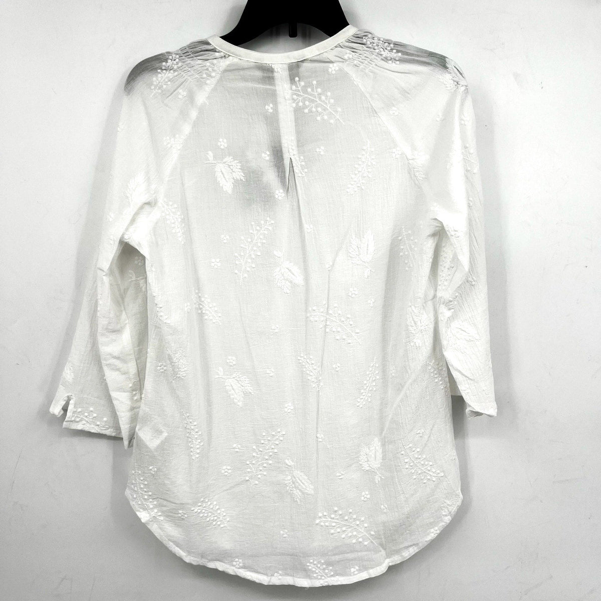 ROYAL ROBBINS Women's Oasis Tunic II Top Small White Embroidered 3/4 Sleeve NWT