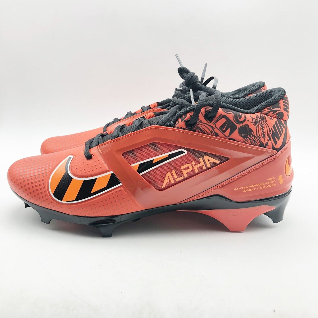 Nike Mens 10.5 Alpha Menace 4 Pro NRG Molded Football Cleats Orange Black NWOB