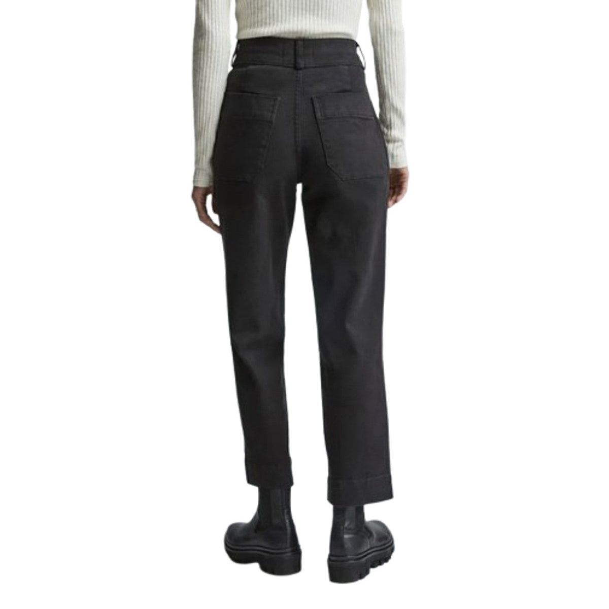 EVERLANE Women's The Organic Straight-Leg Pants Size 2 Black Utility Pockets NWT