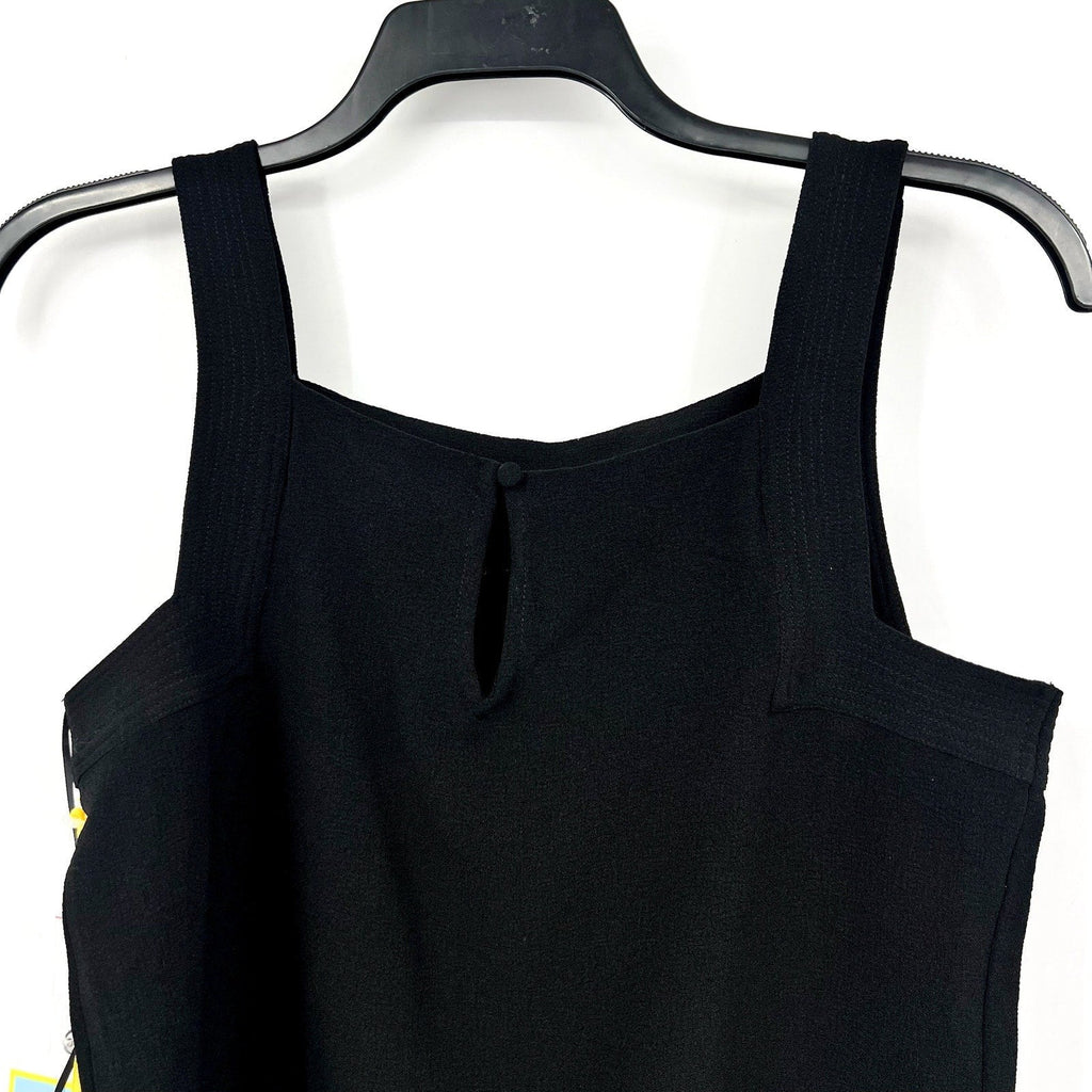 CECE Women's Square-Neck Tank Top Medium Rich Black Sleeveless NWT