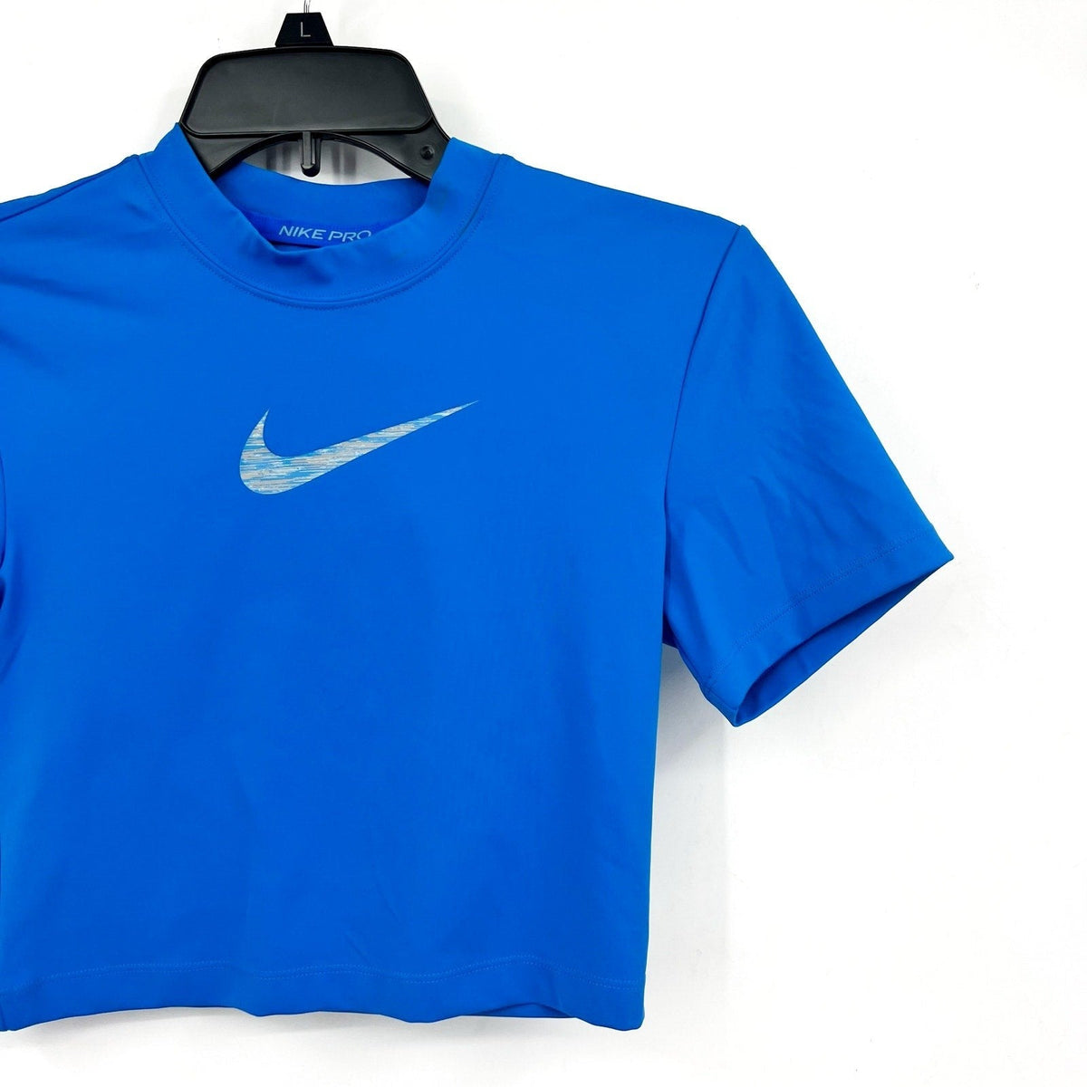 NIKE PRO Women's Dri-FIT Short-Sleeve Cropped Top XS Royal Blue Tee NWT