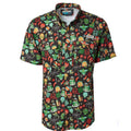 MAGELLAN Dia De Los Muertos Print Short Sleeve Fishing Shirt Small Black NWOT