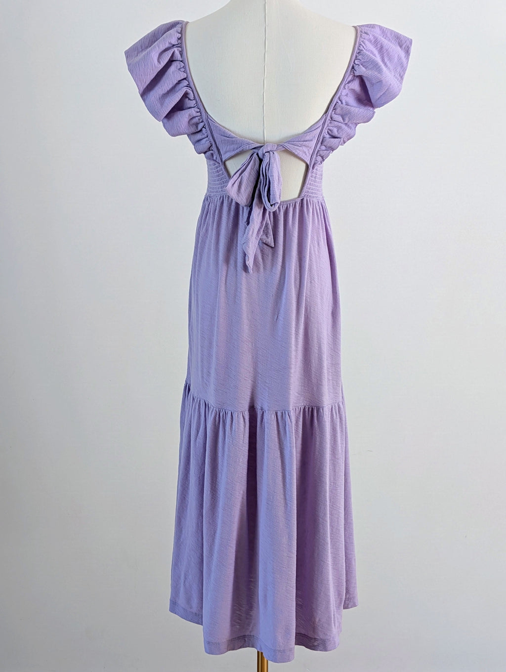 Nation LTD Lavender Pima Cotton Ruffle Tiered Midi Dress - M
