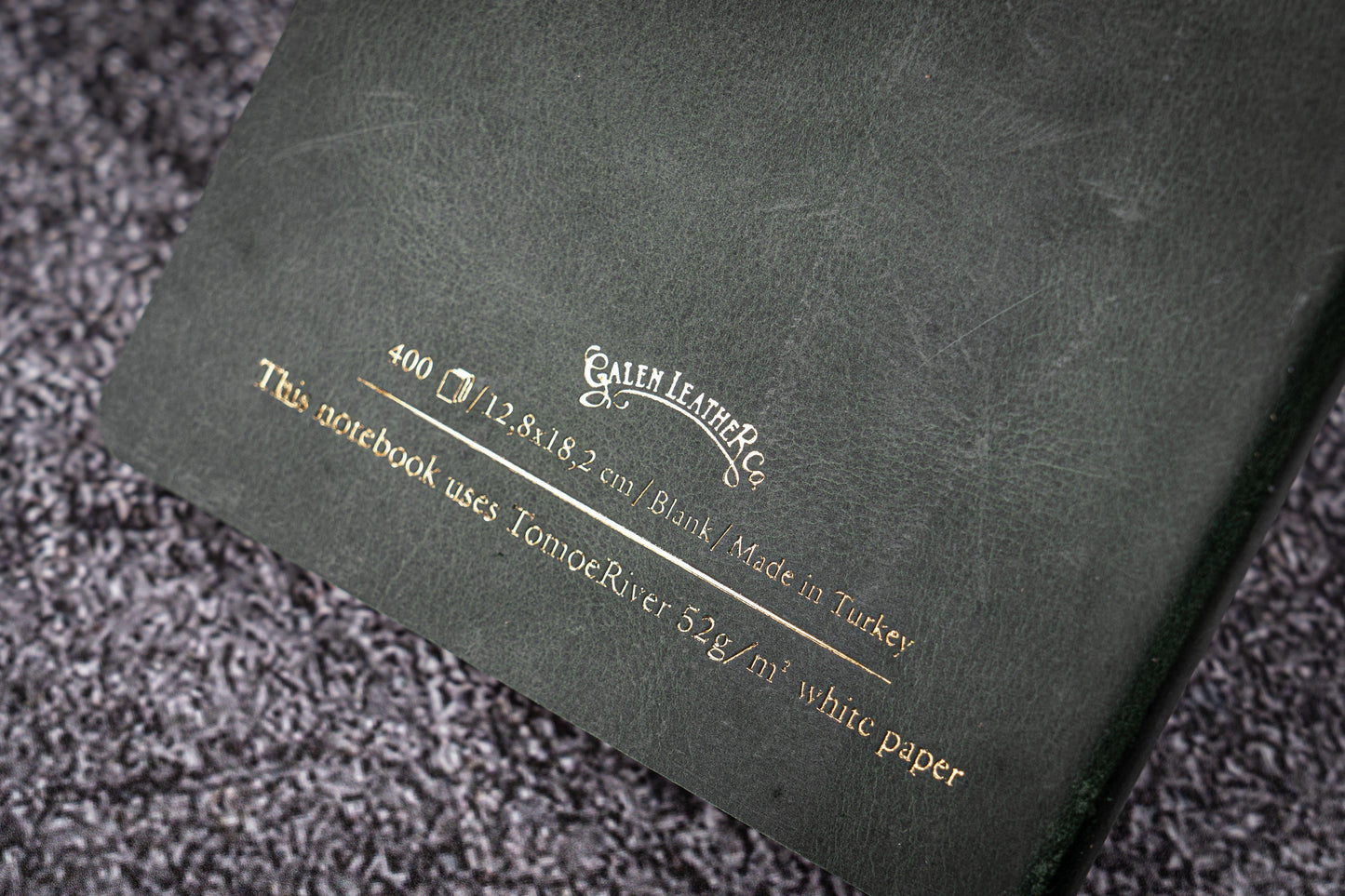 Leather Notebook B6 - Tomoe River Paper - Crazy Horse Forest Green