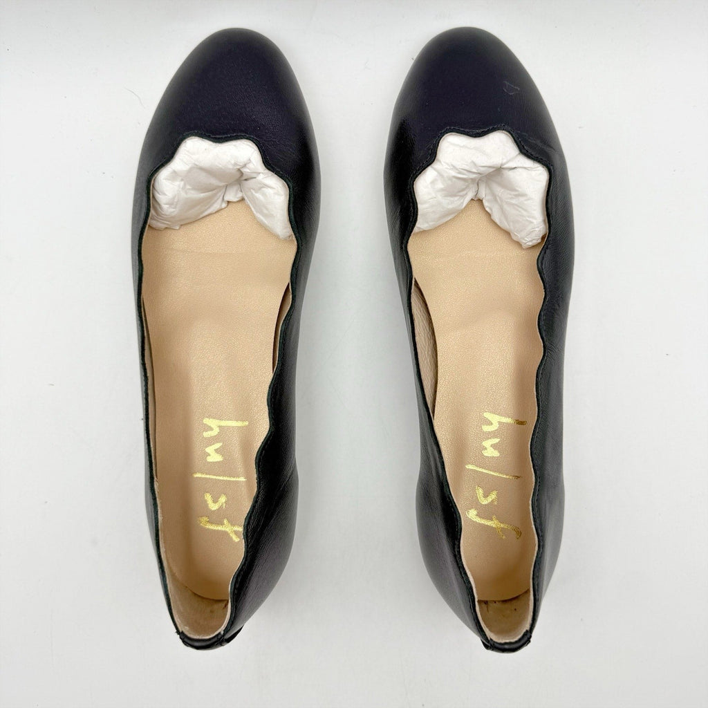 French Sole FS/NY Womens Jigsaw Flats Size 5 EU 35.5 Navy Blue Nappa Leather NIB