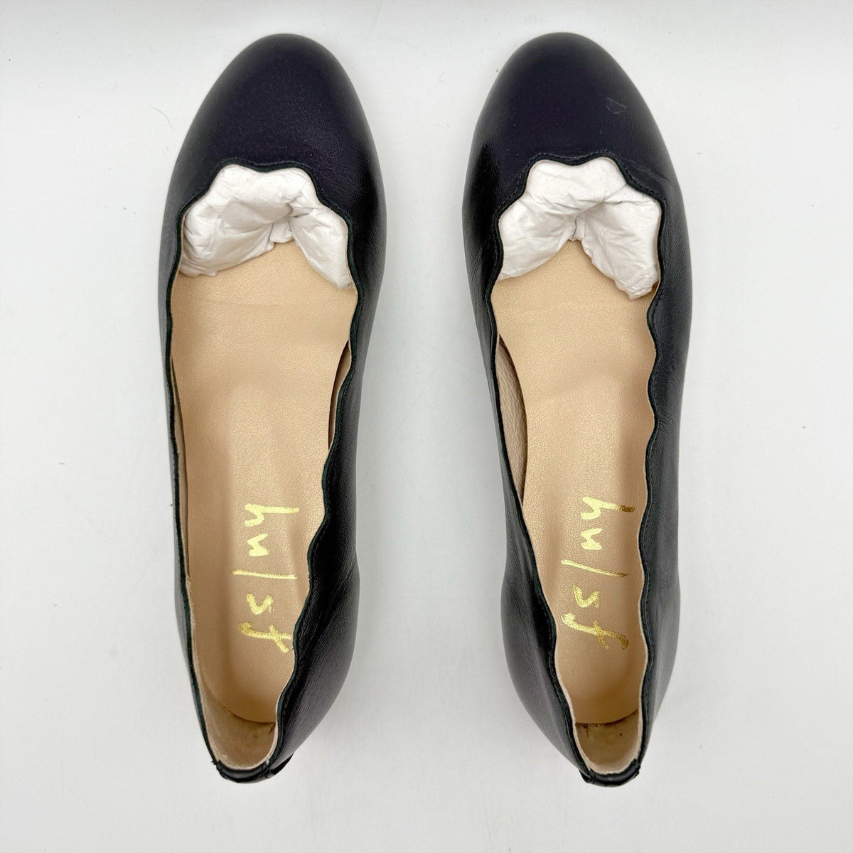 French Sole FS/NY Womens Jigsaw Flats Size 5 EU 35.5 Navy Blue Nappa Leather NIB