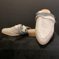 Mi iM Distressed Denim Flat Slides SHOES 9