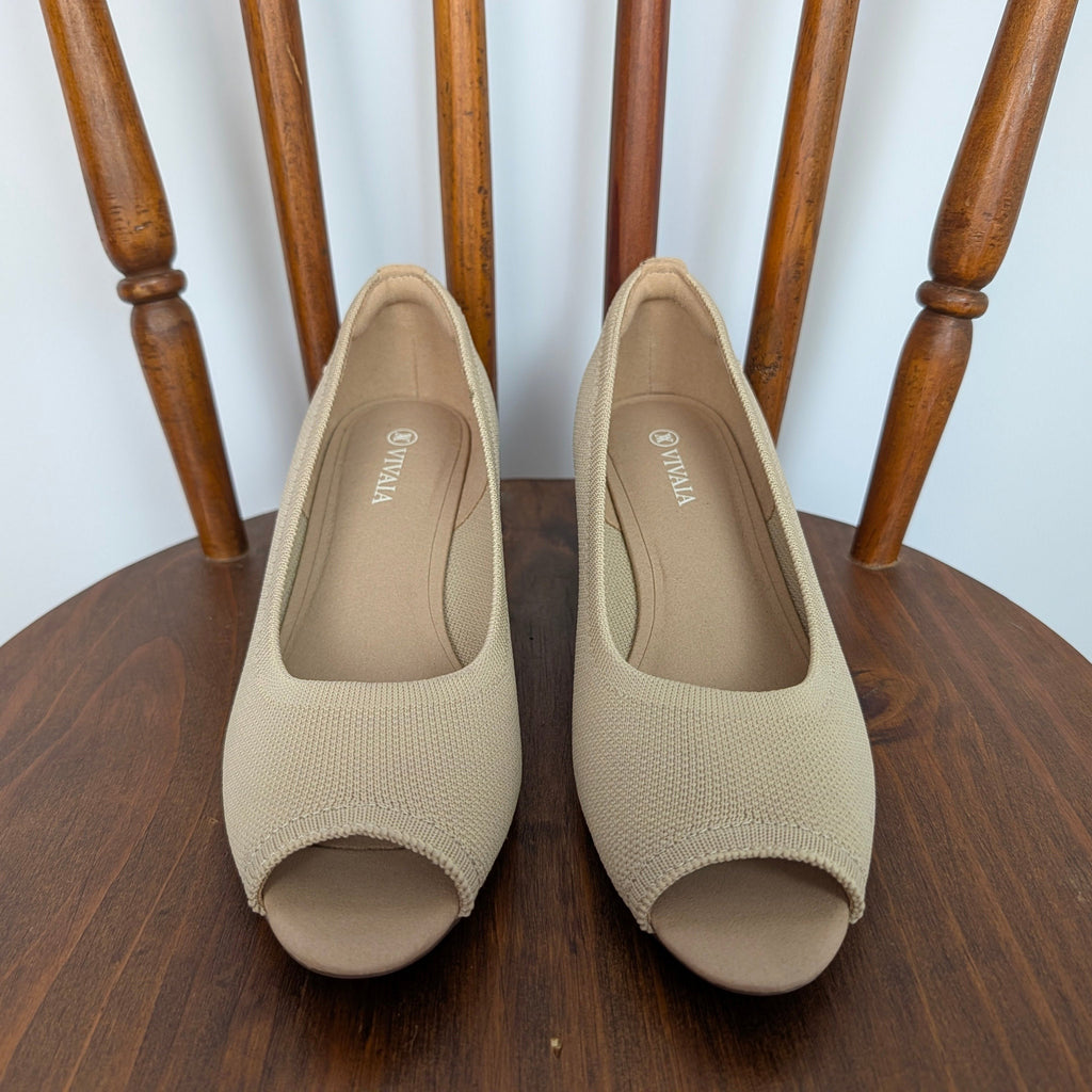 Vivaia Tamia Peep Toe Wedges - EU 38.5/US 7.5