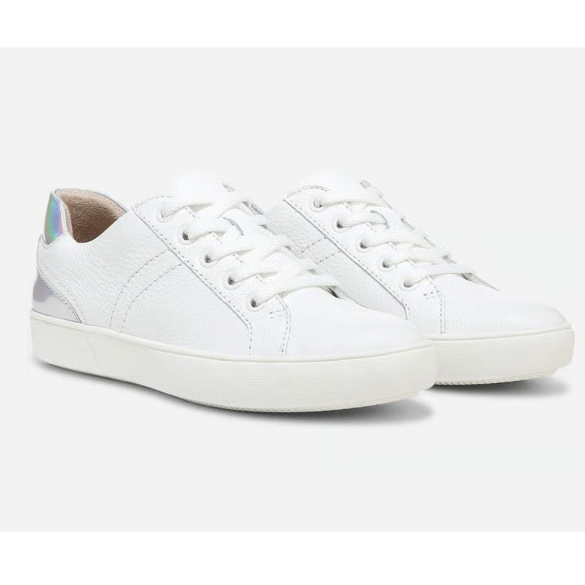 Naturalizer Women's Morrison Casual Sneakers Size 9 M White Silver Leather NIB