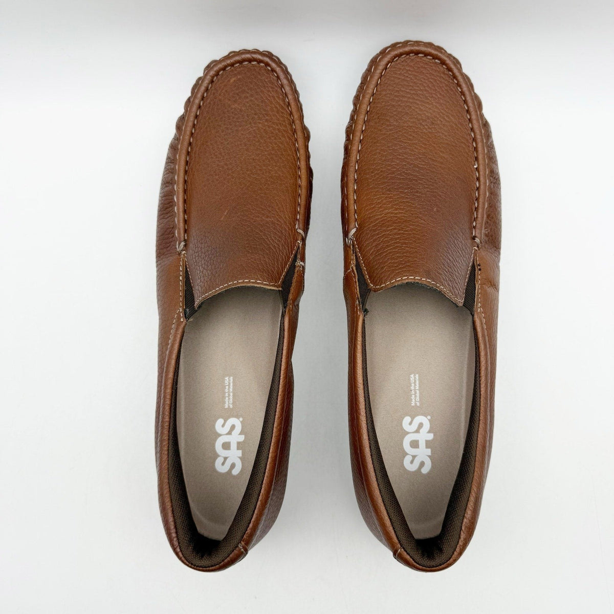SAS Womens Twin Slip On Walking Shoes Size 10.5 Narrow EU 41 Brown Leather NIB