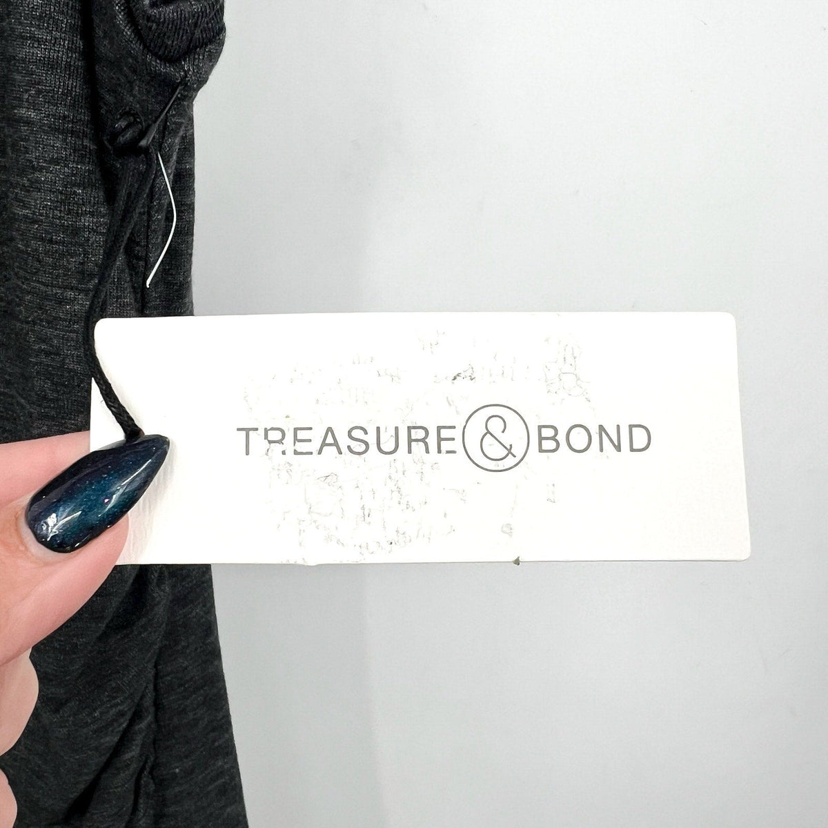 TREASURE & BOND Ruched Jersey Tank Dress Medium Charcoal Gray Sleeveless NWT
