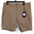 BEN SHERMAN Men's Printed Stretch Chino Shorts Size 34 Khaki Tan Flat Front NWT